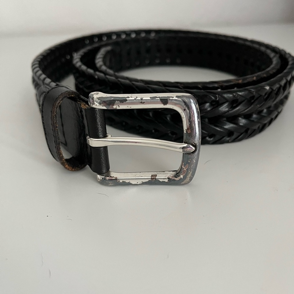 Dockers Black Braided Leather Belt